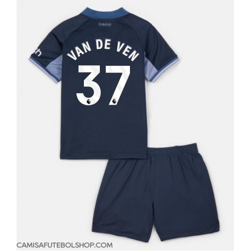 Camisa de time de futebol Tottenham Hotspur Micky van de Ven #37 Replicas 2º Equipamento Infantil 2023-24 Manga Curta (+ Calças curtas)